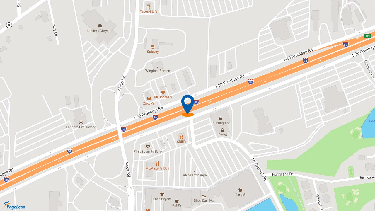 https://pageleap.com map showing location of Newk&#039;s Eatery in Benton.