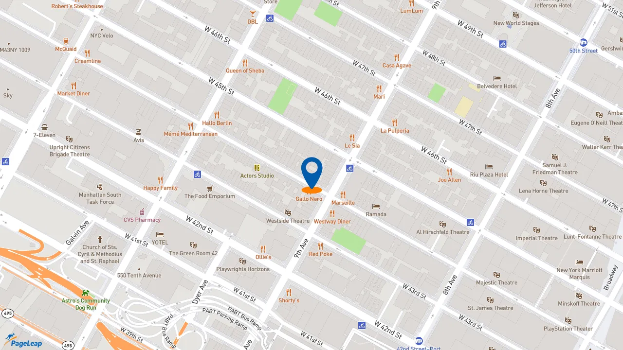https://pageleap.com map showing location of Oaxaca Taqueria in New York.