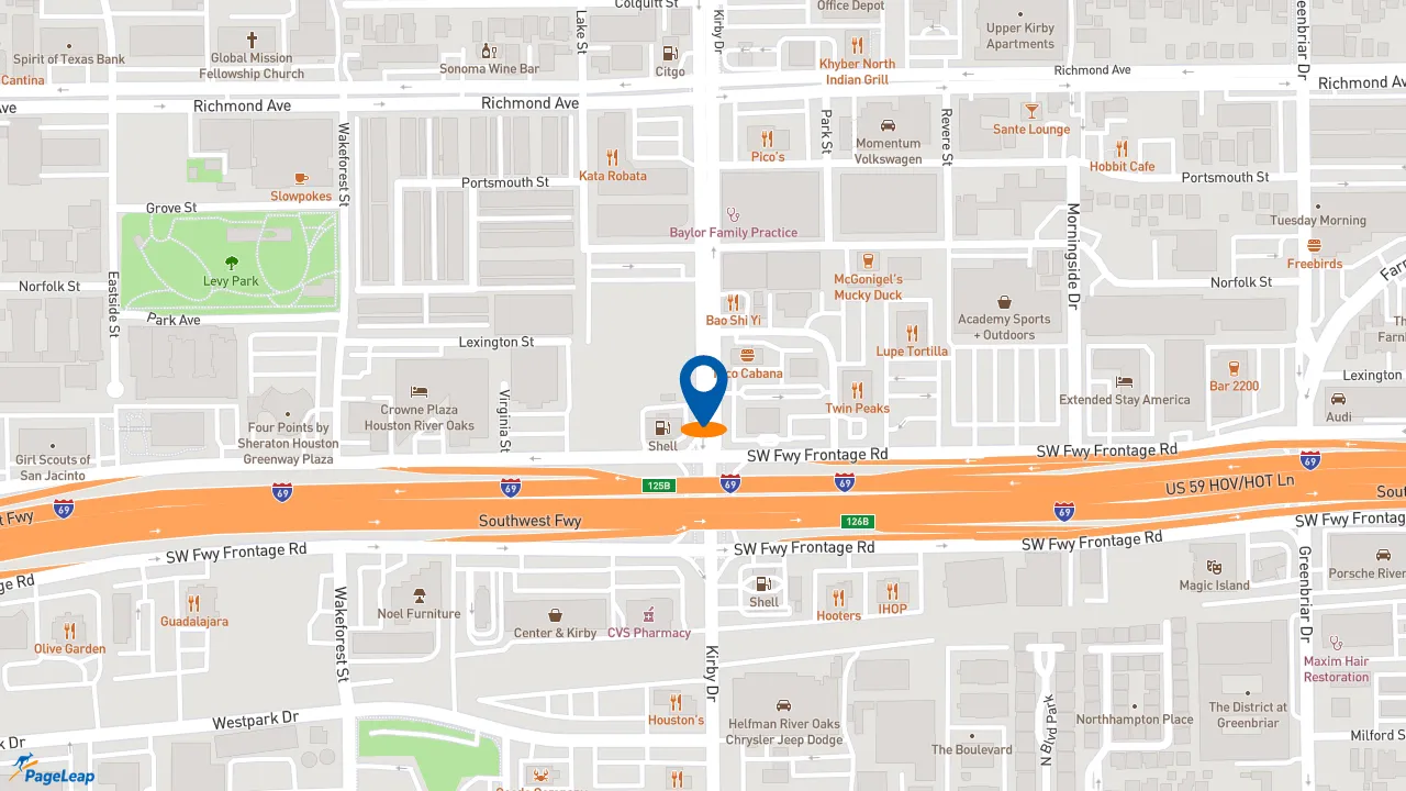 https://pageleap.com map showing location of Original ChopShop in Houston.