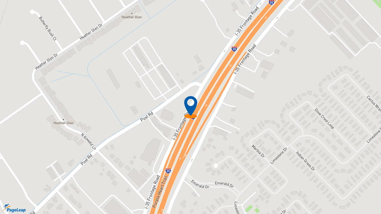 https://pageleap.com map showing location of P. Terry&#039;s Burger Stand in New Braunfels.