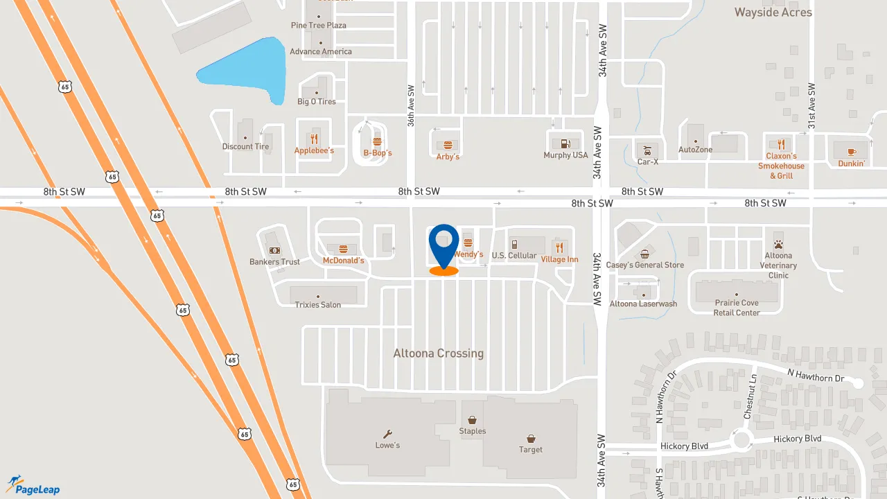 https://pageleap.com map showing location of Pancheros Mexican Grill - Altoona in Altoona.