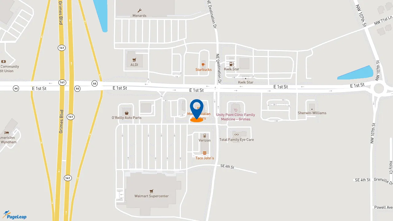 https://pageleap.com map showing location of Pancheros Mexican Grill - Grimes in Grimes.