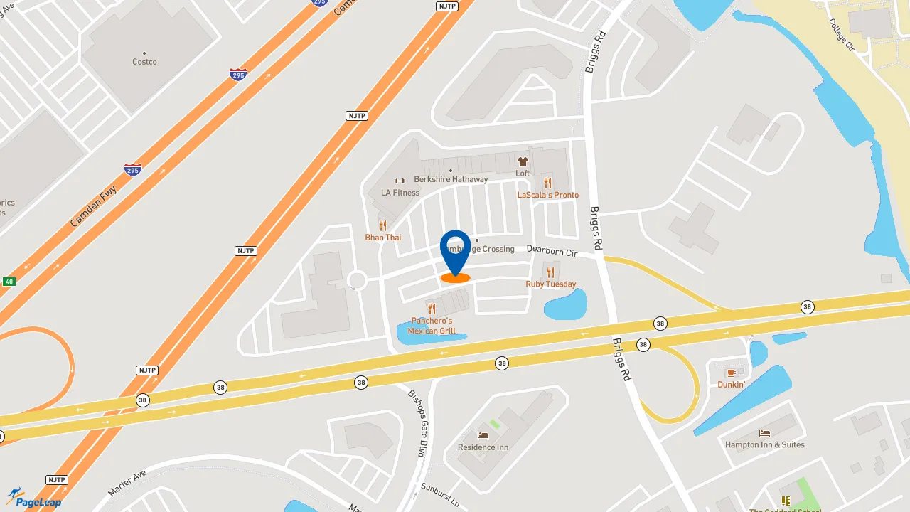 https://pageleap.com map showing location of Pancheros Mexican Grill - Mount Laurel in Mount Laurel.