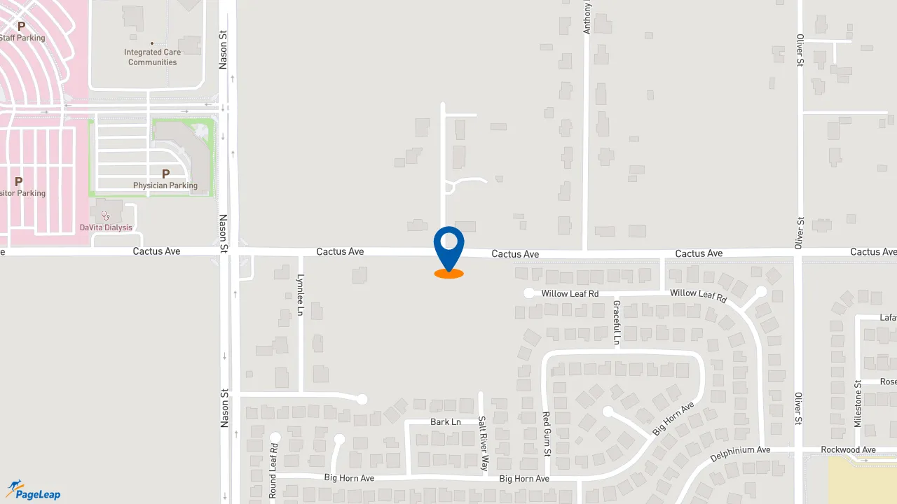 https://pageleap.com map showing location of Panera Bread in Moreno Valley.