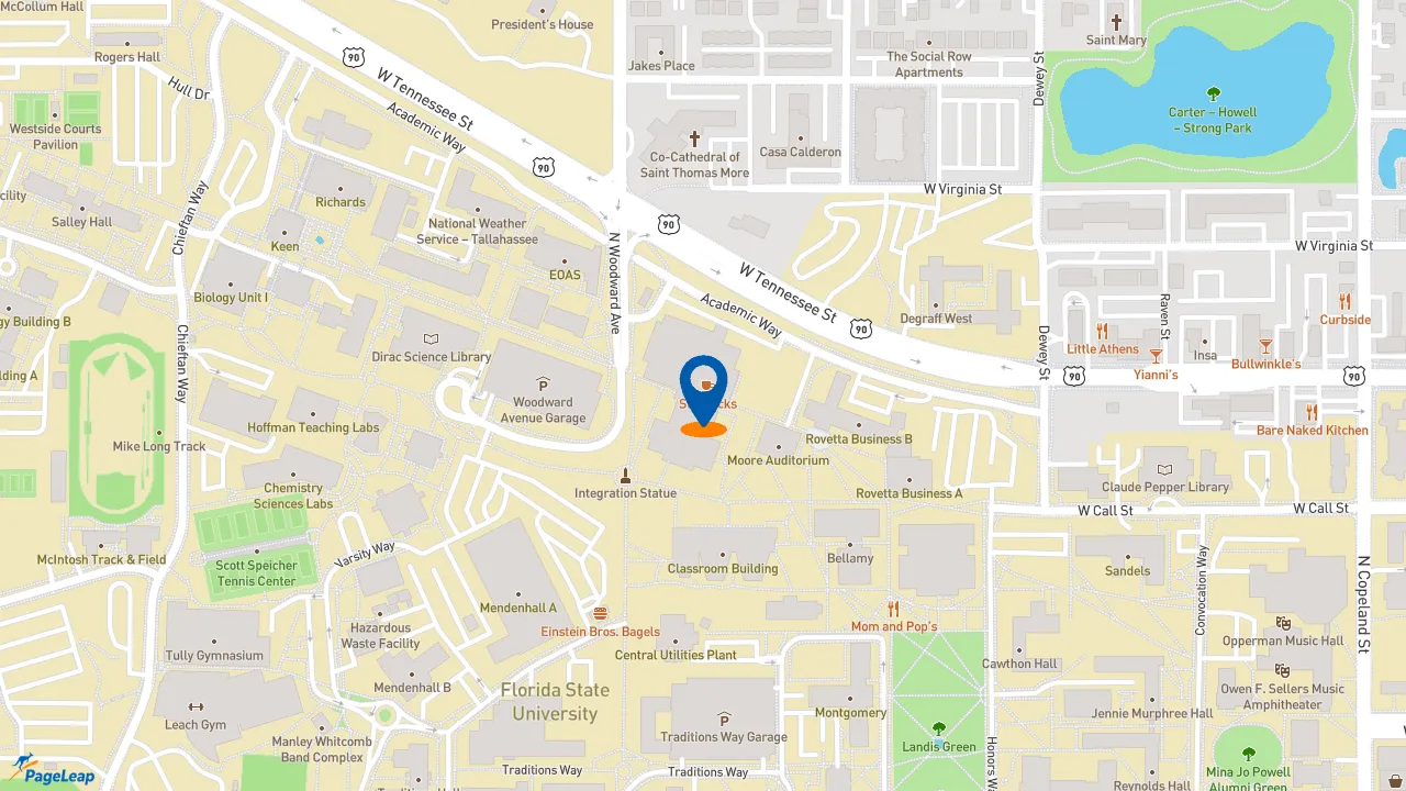 https://pageleap.com map showing location of Panera Bread in Tallahassee.