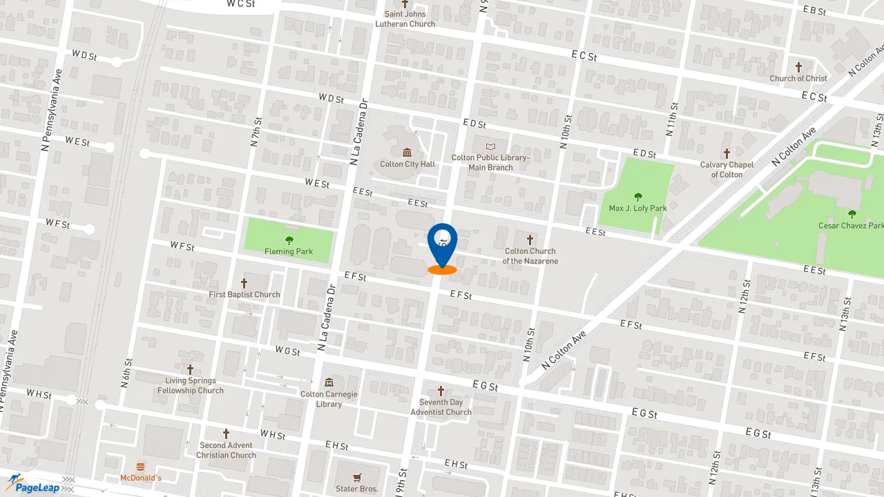 https://pageleap.com map showing location of PapaPollo in San Bernardino.
