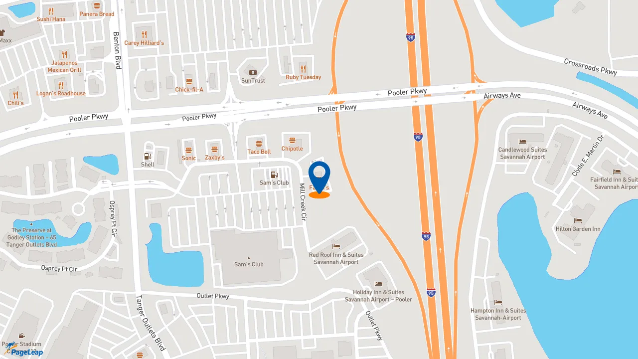 https://pageleap.com map showing location of Pardon My Cheesesteak in Pooler.