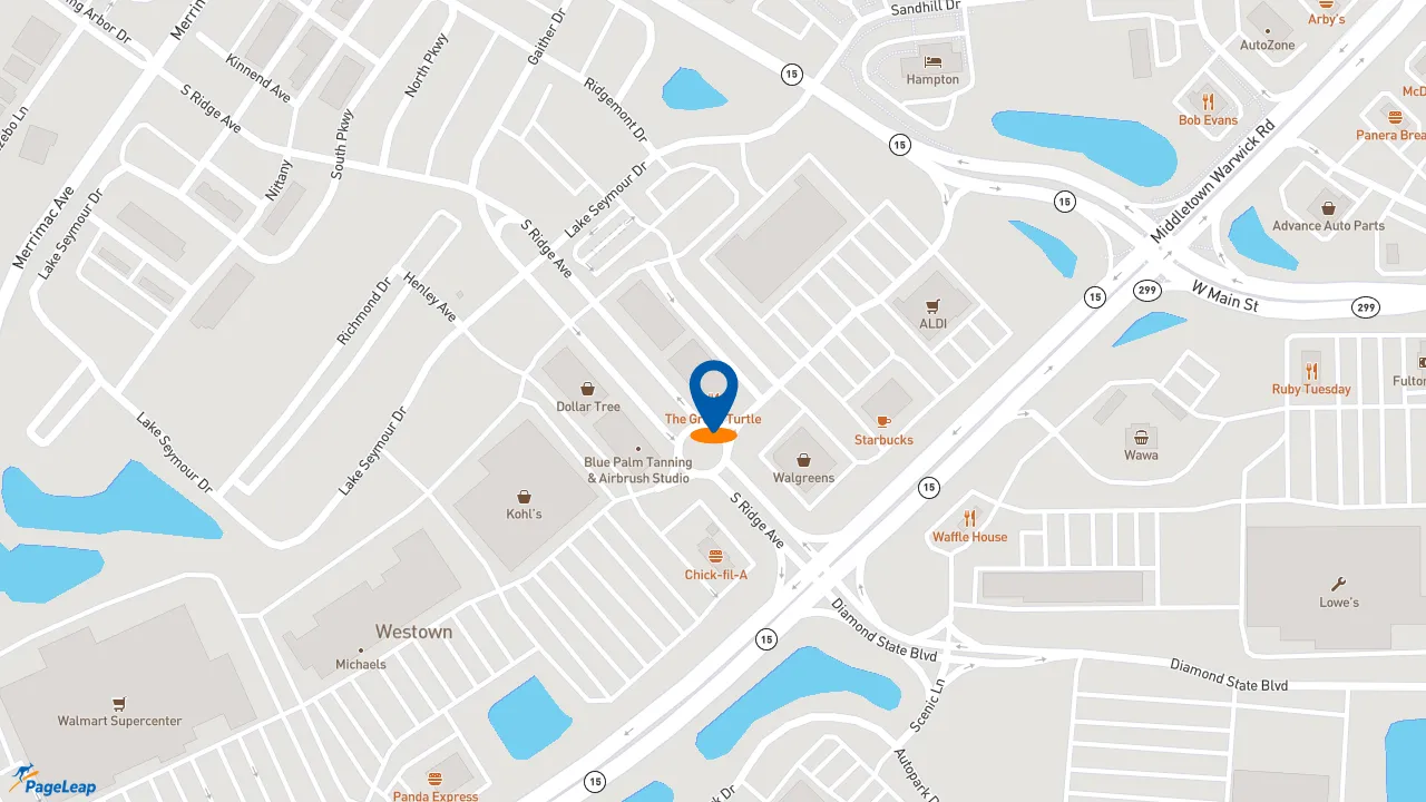 https://pageleap.com map showing location of Pardon My Cheesesteak in Middletown.