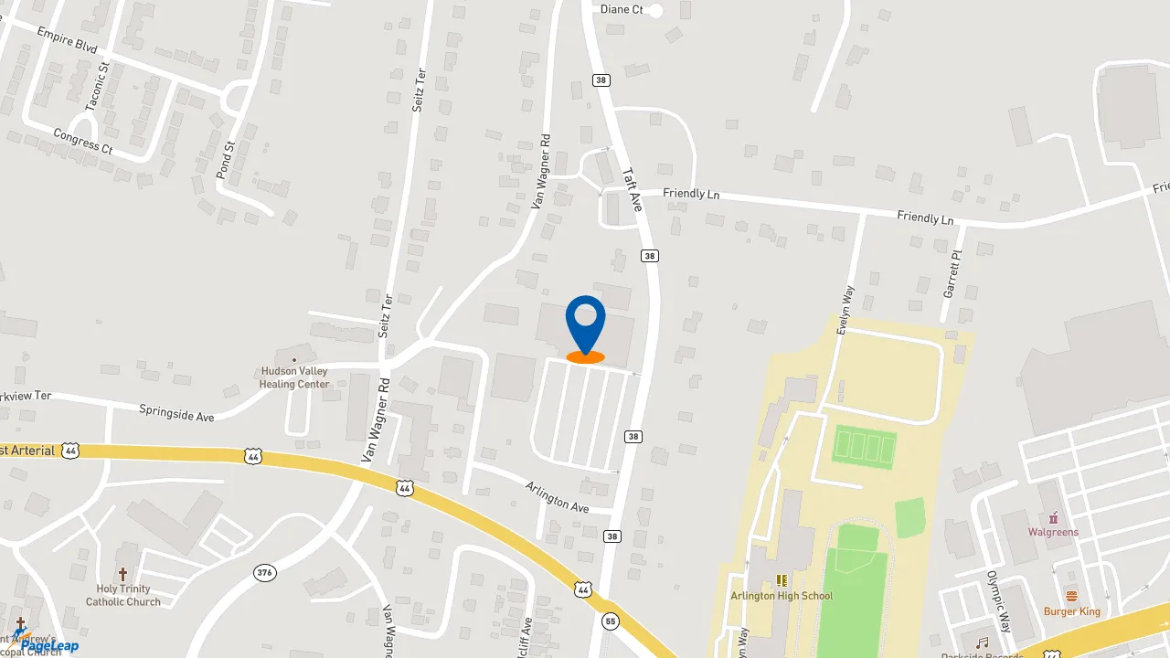 https://pageleap.com map showing location of Pardon My Cheesesteak in Poughkeepsie.