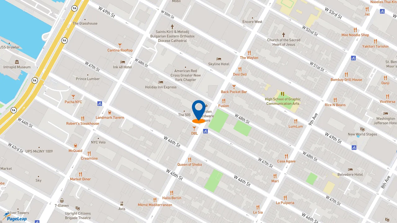 https://pageleap.com map showing location of Pardon My Cheesesteak in New York.