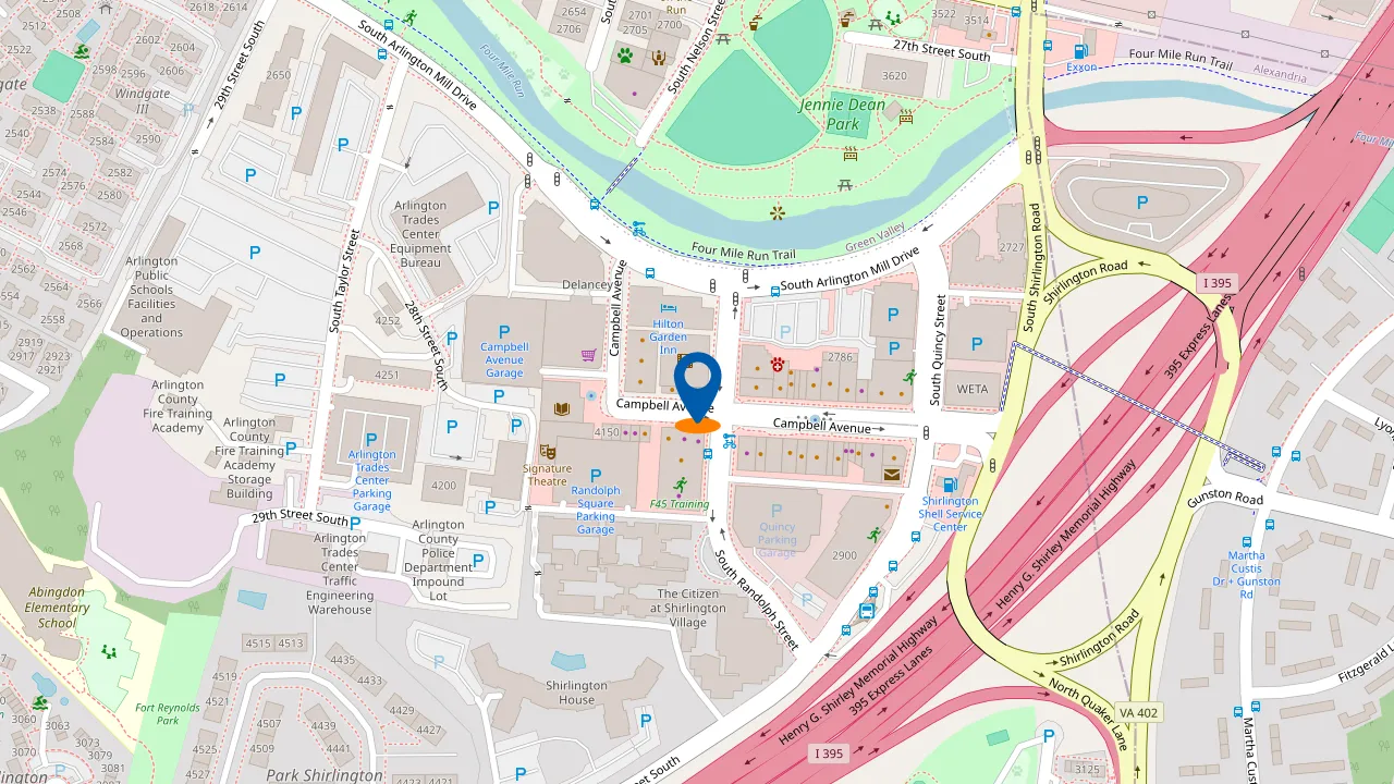 https://pageleap.com map showing location of Peet&#039;s Coffee in Arlington.