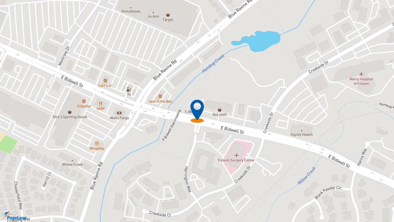 PageLeap.com map showing location of Peet's Coffee in Folsom.