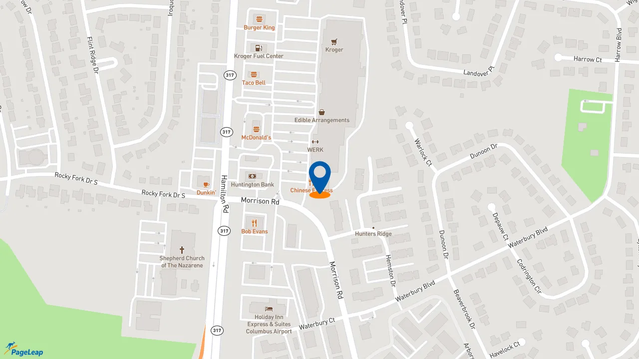 https://pageleap.com map showing location of Penn Station East Coast Subs in Gahanna.