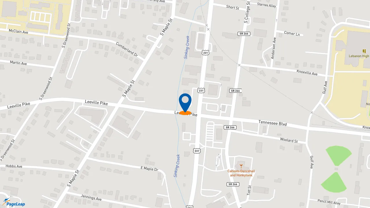 https://pageleap.com map showing location of Penn Station East Coast Subs in Lebanon.