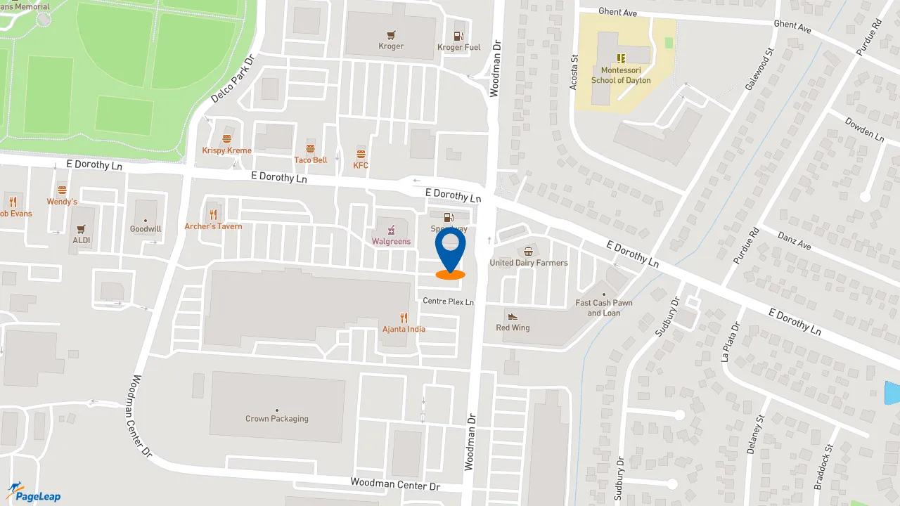 https://pageleap.com map showing location of Penn Station East Coast Subs in Kettering.