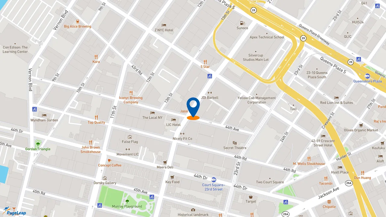 https://pageleap.com map showing location of Pep Boys in Long Island City.
