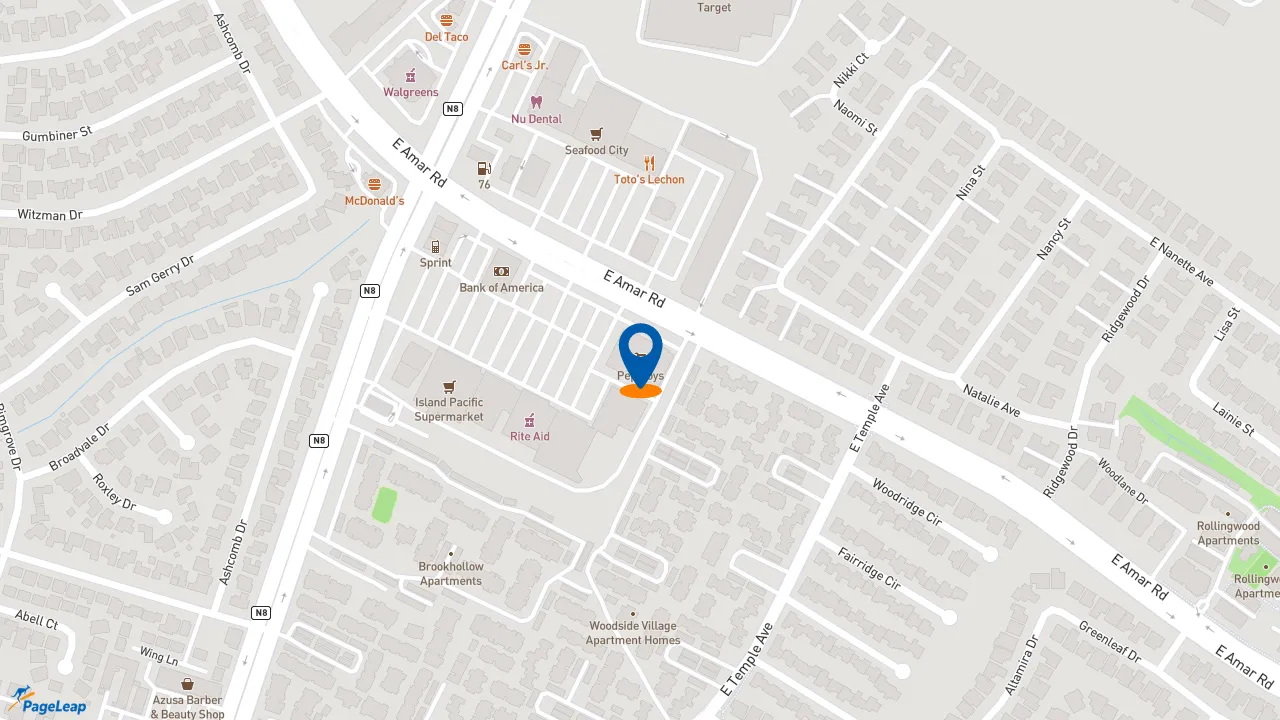https://pageleap.com map showing location of Pep Boys in West Covina.