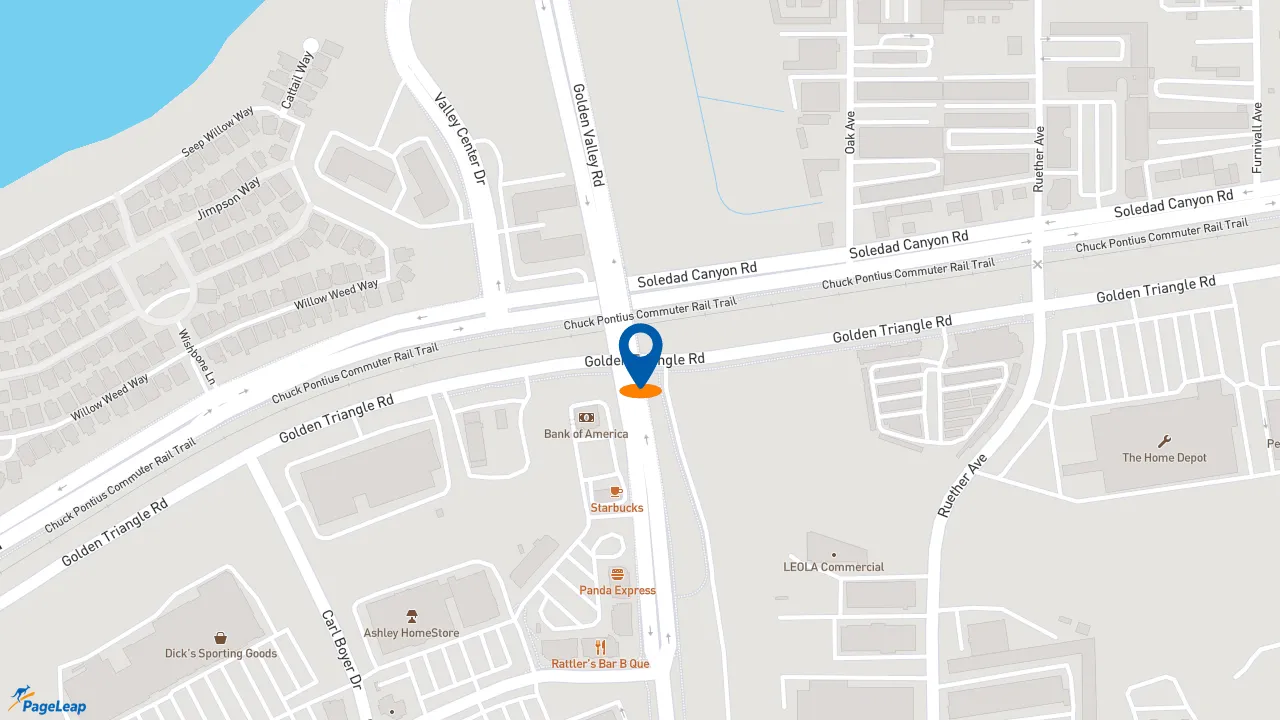 https://pageleap.com map showing location of Pep Boys in Santa Clarita.