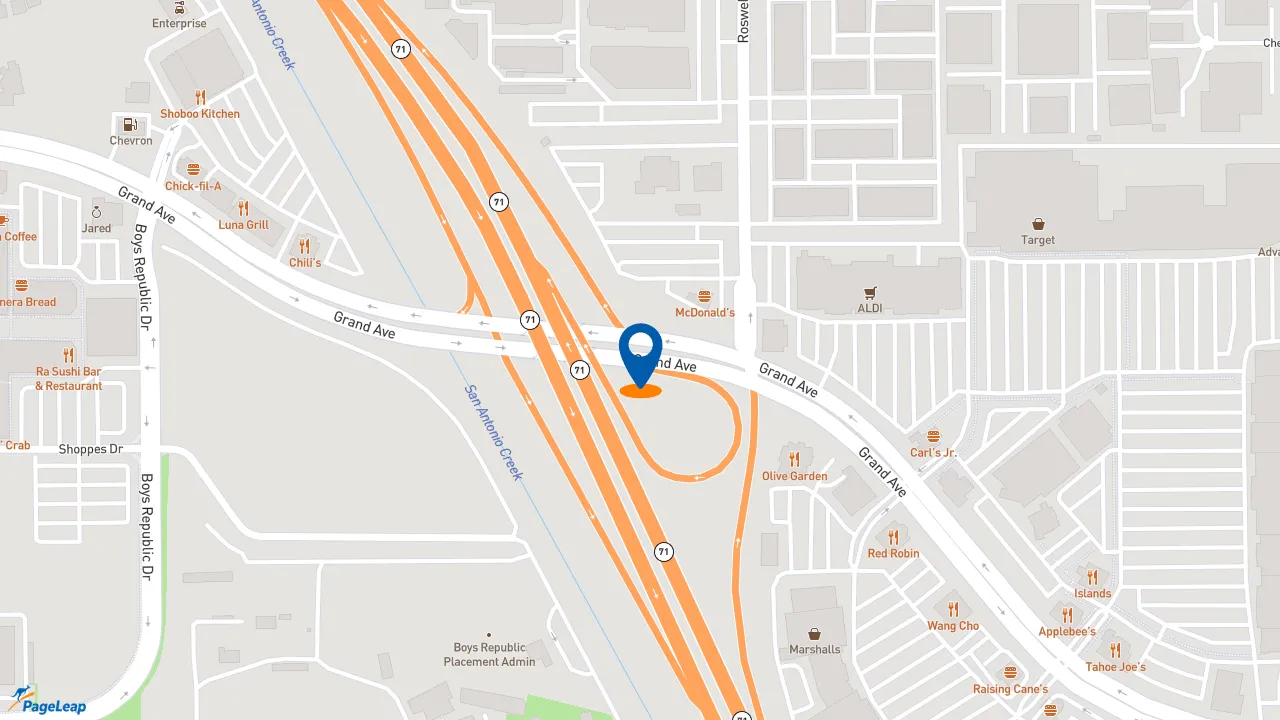 https://pageleap.com map showing location of Pep Boys in Chino Hills.