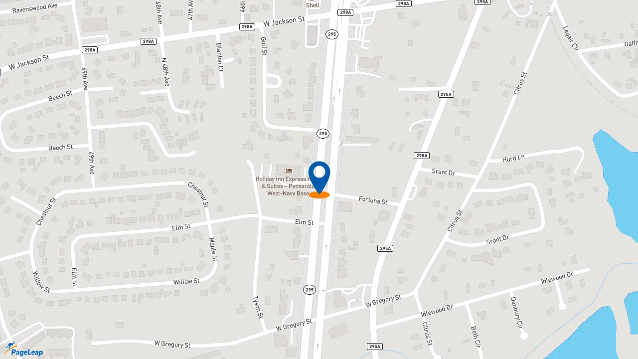 https://pageleap.com map showing location of Pep Boys in Pensacola.