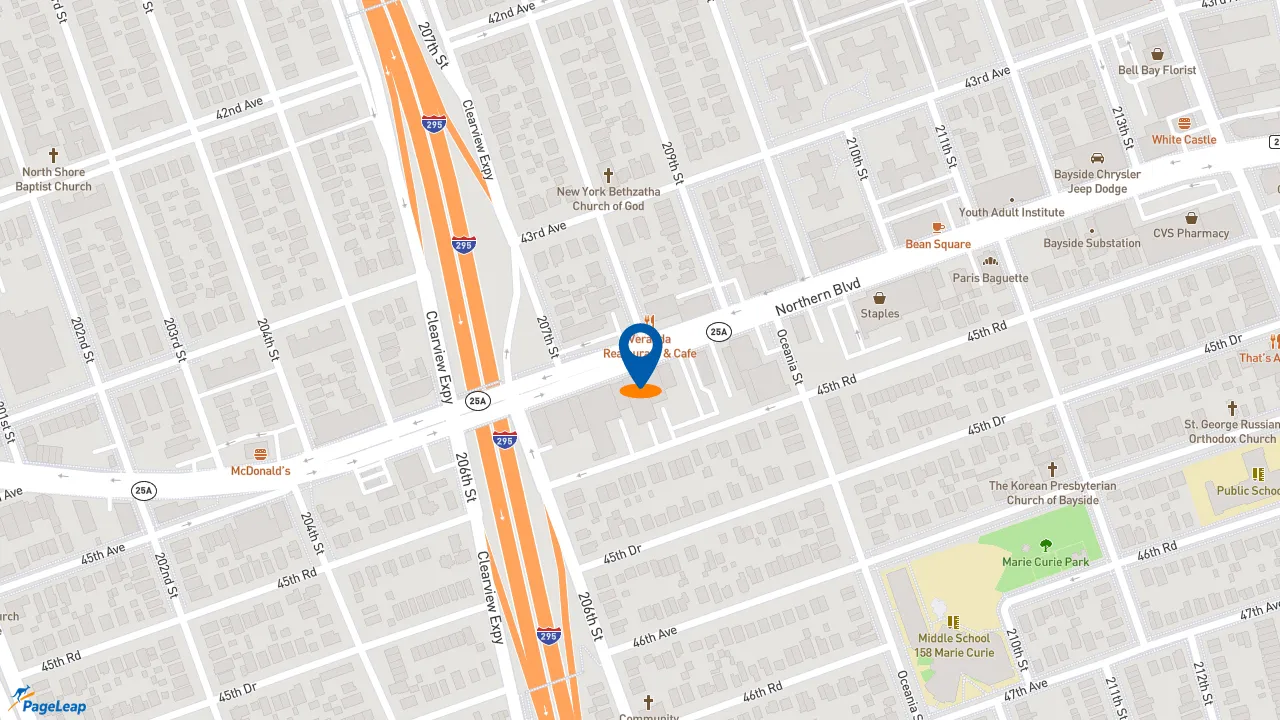 https://pageleap.com map showing location of Pep Boys in Bayside.