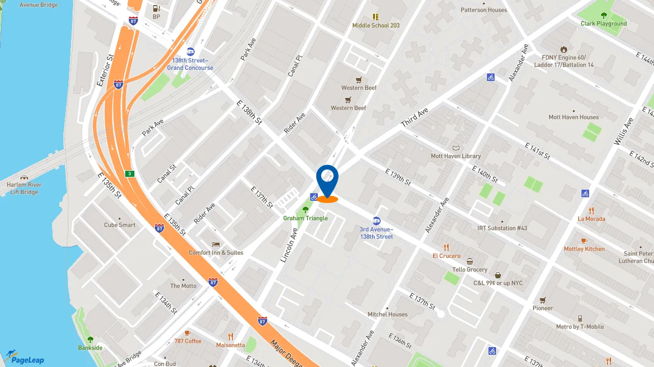 https://pageleap.com map showing location of P.F. Chang&#039;s To Go in New York.