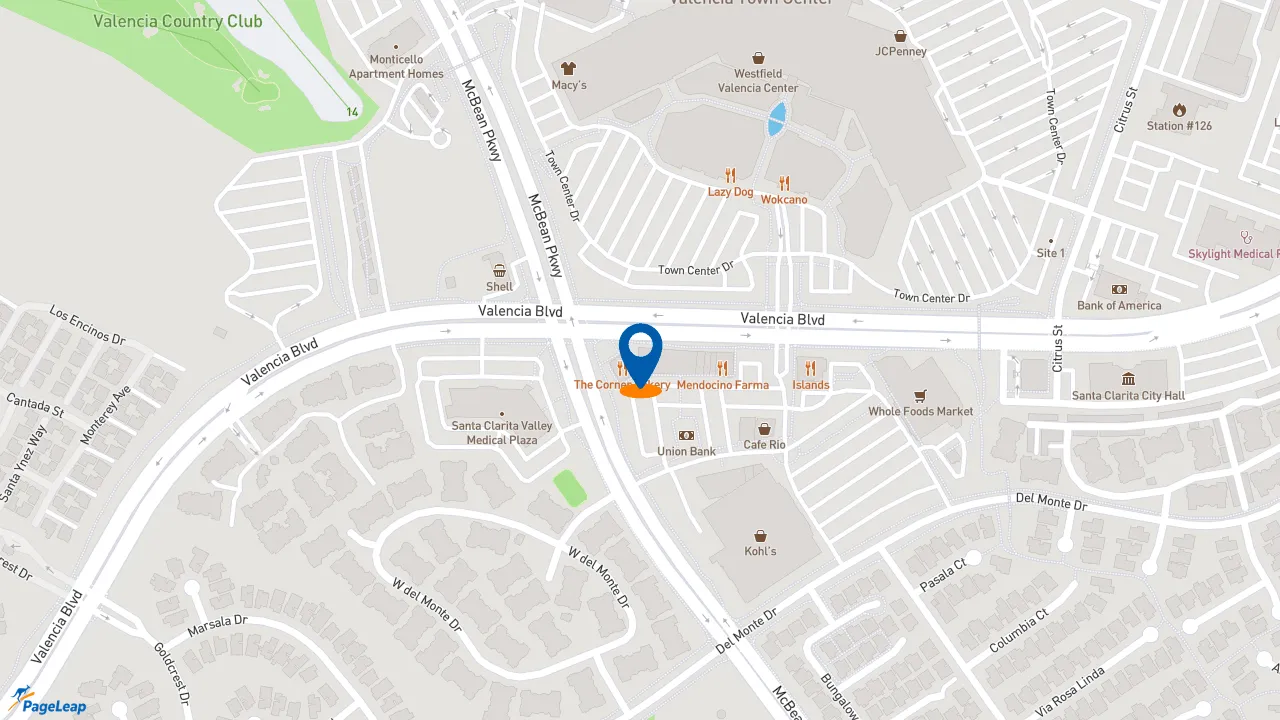 https://pageleap.com map showing location of Philz Coffee in Valencia.