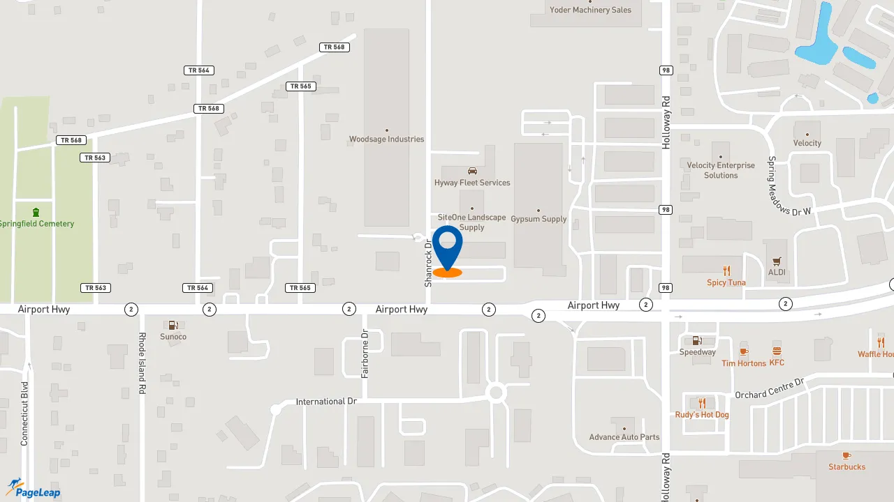 https://pageleap.com map showing location of Pizza Hut in Holland.