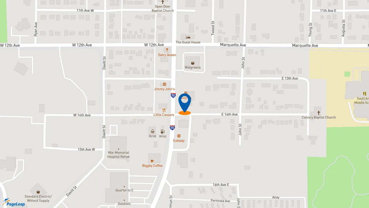 https://pageleap.com map showing location of Pizza Hut in Sault Ste. Marie.
