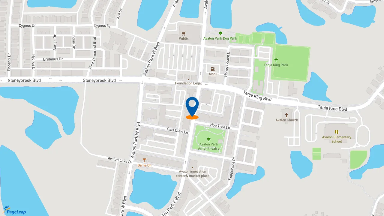 https://pageleap.com map showing location of Pizza Hut in Orlando.