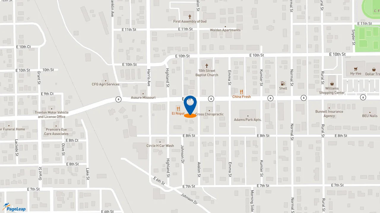 https://pageleap.com map showing location of Pizza Hut in Trenton.