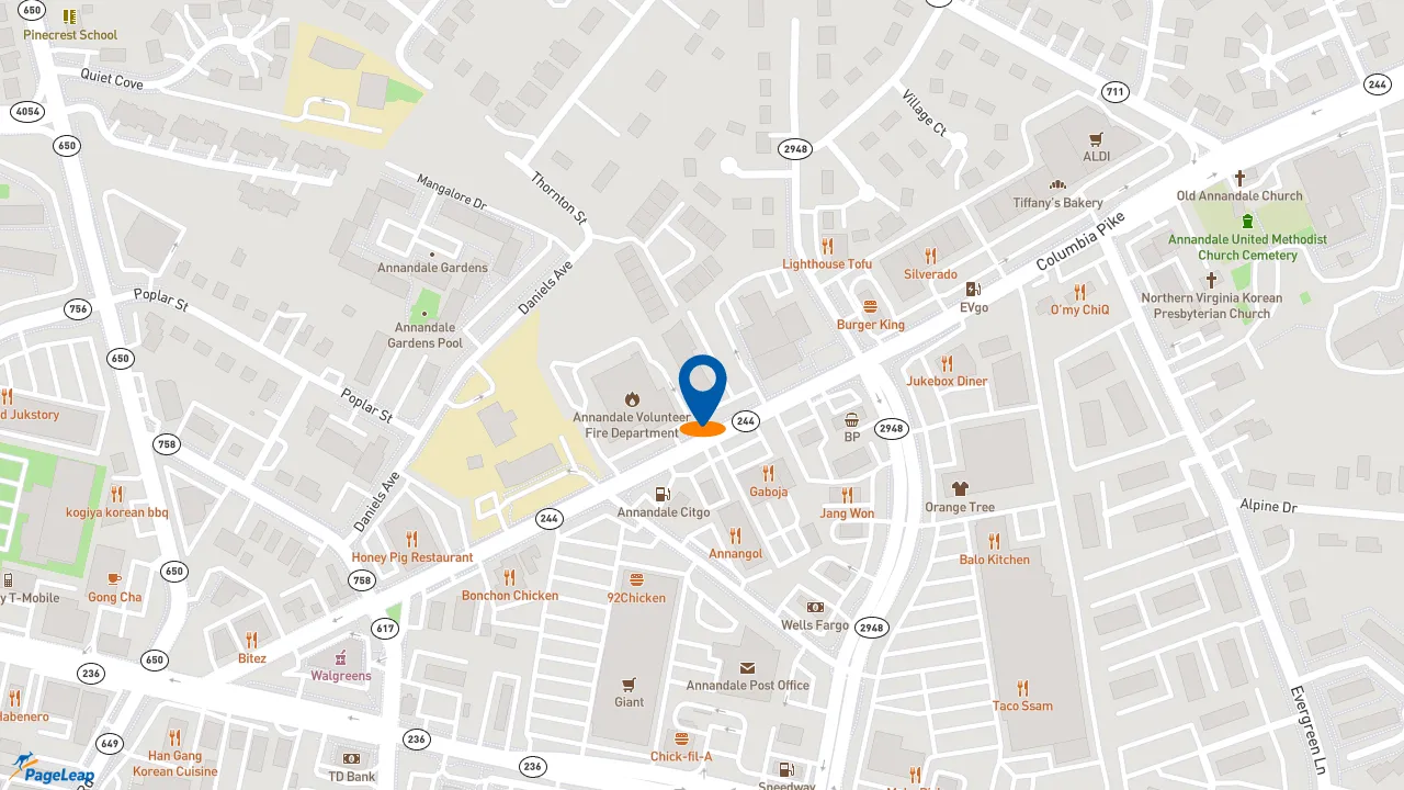 https://pageleap.com map showing location of Pizza Hut in Annandale.