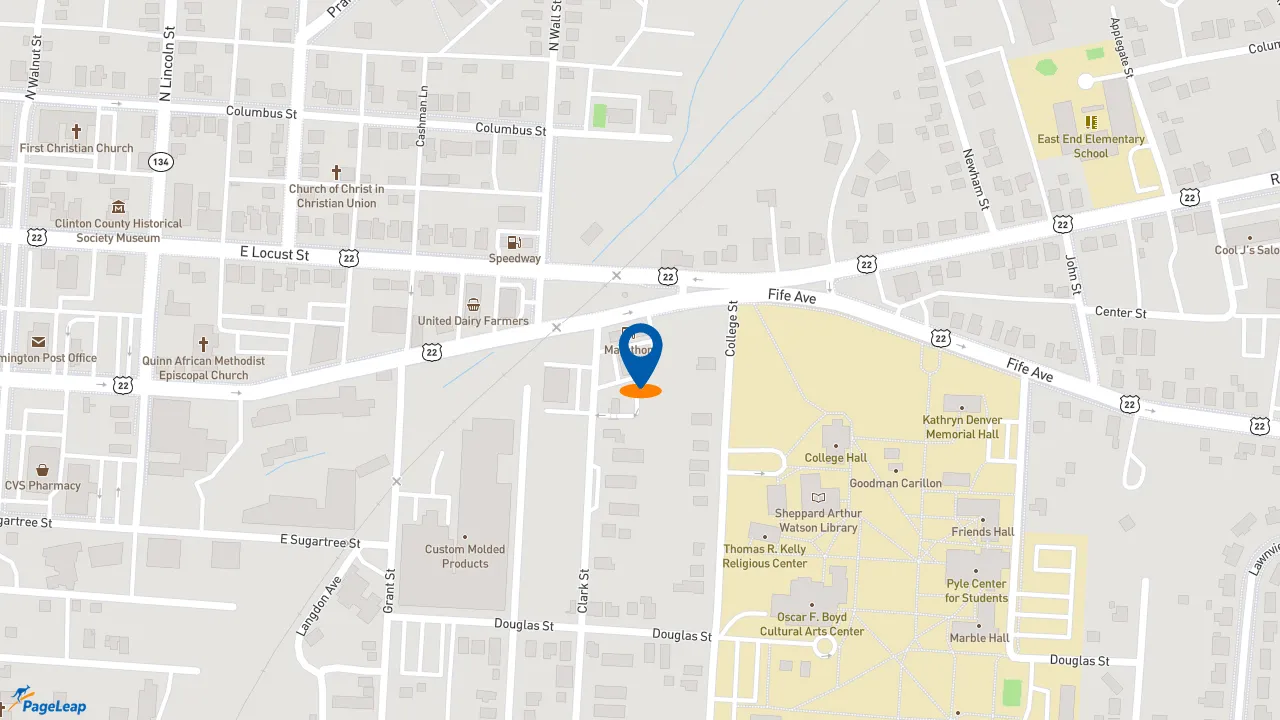 https://pageleap.com map showing location of Pizza Hut in Wilmington.