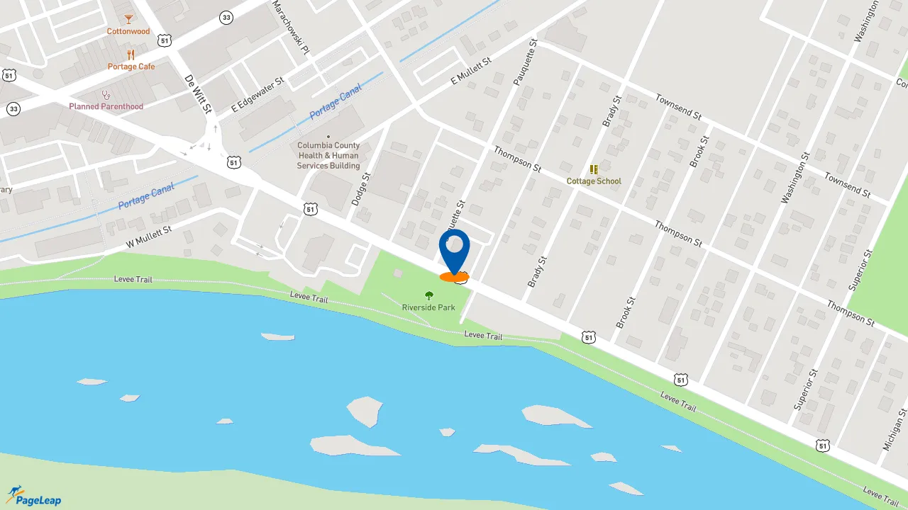https://pageleap.com map showing location of Pizza Hut in Portage.
