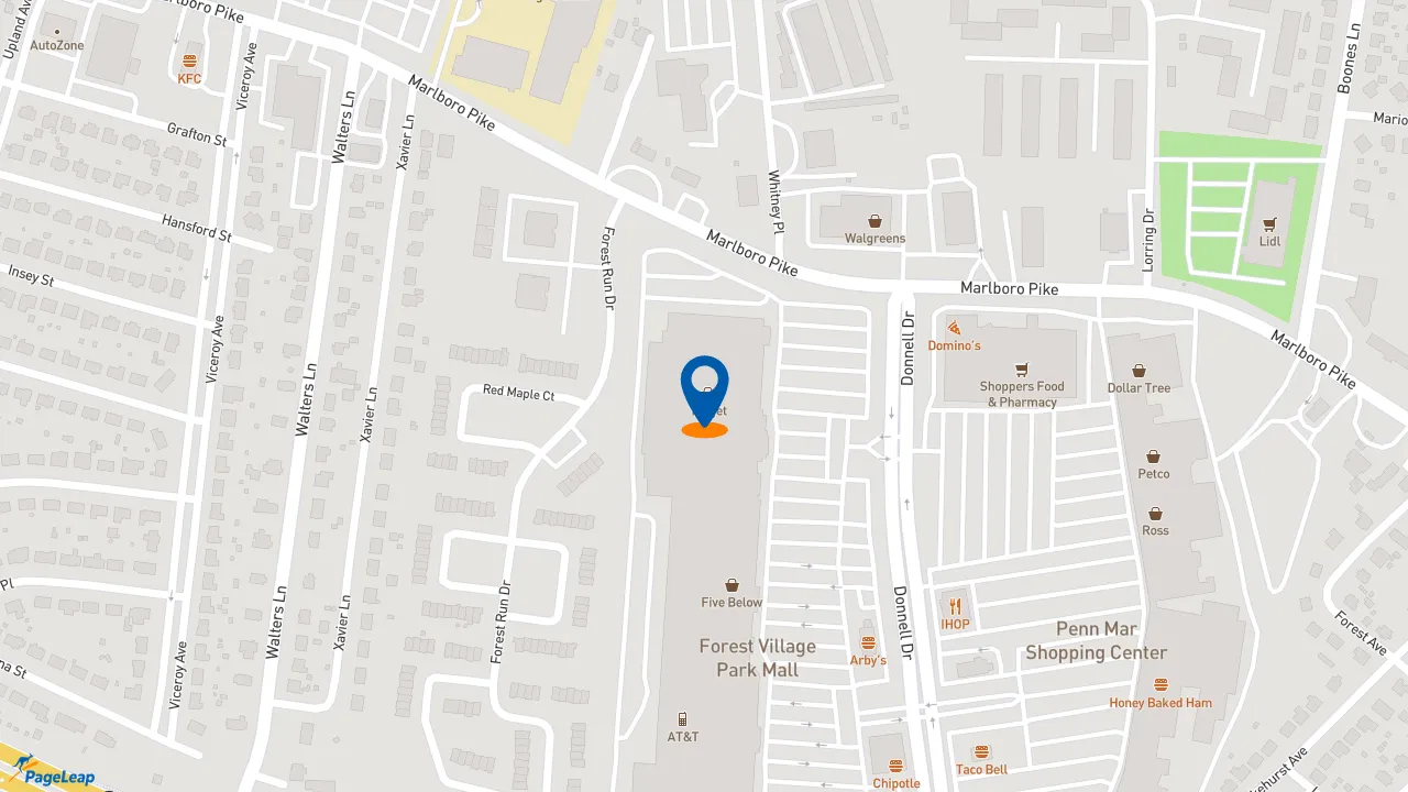 https://pageleap.com map showing location of Pizza Hut Express in District Heights.