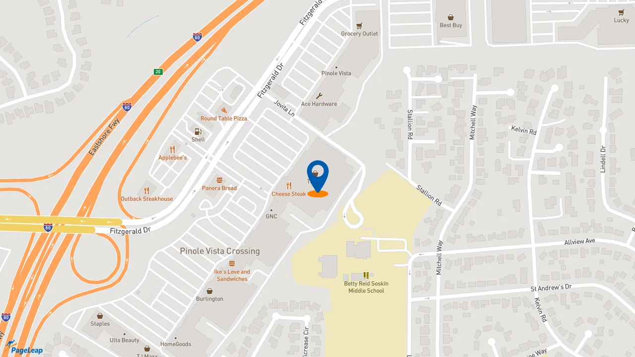 https://pageleap.com map showing location of Pizza Hut Express in Pinole.