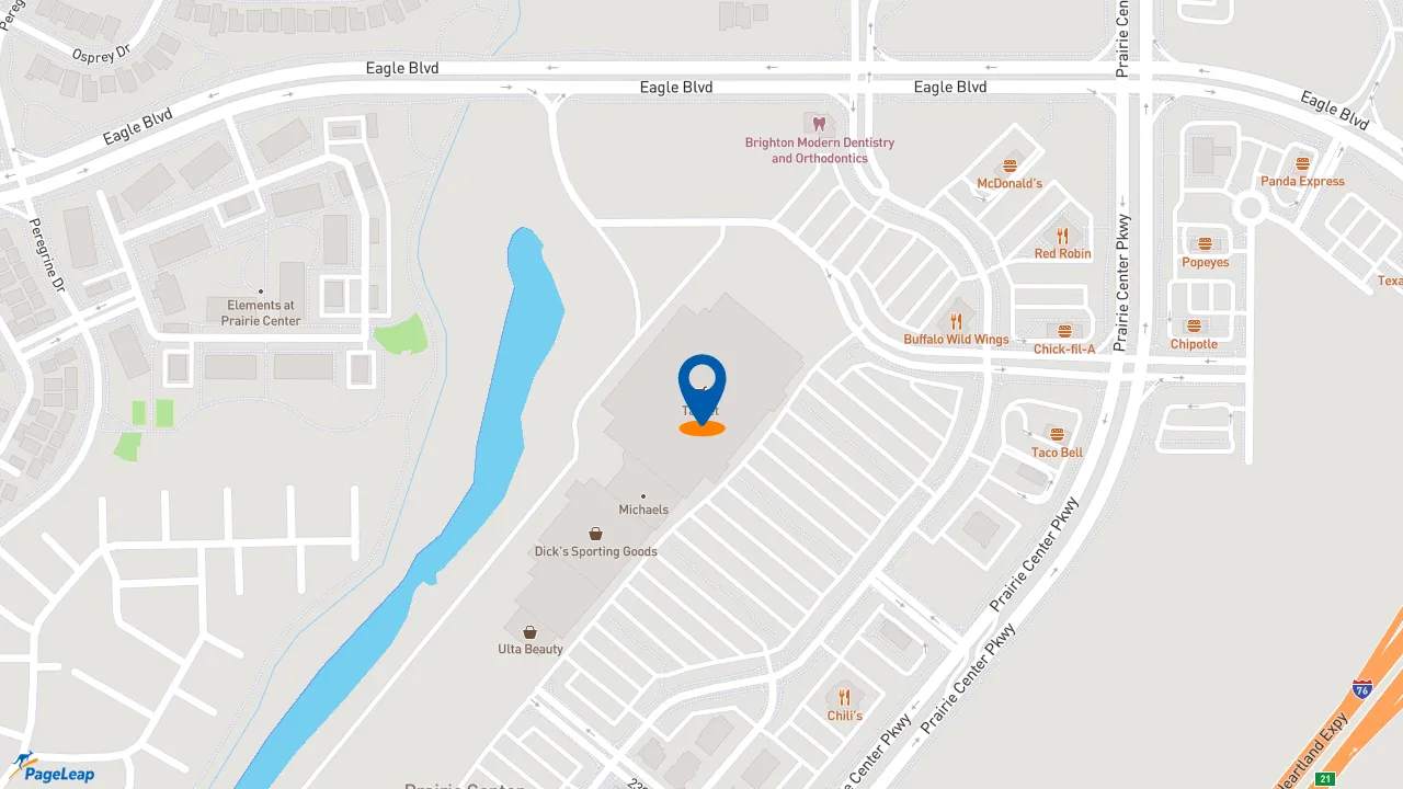 https://pageleap.com map showing location of Pizza Hut Express in Brighton.