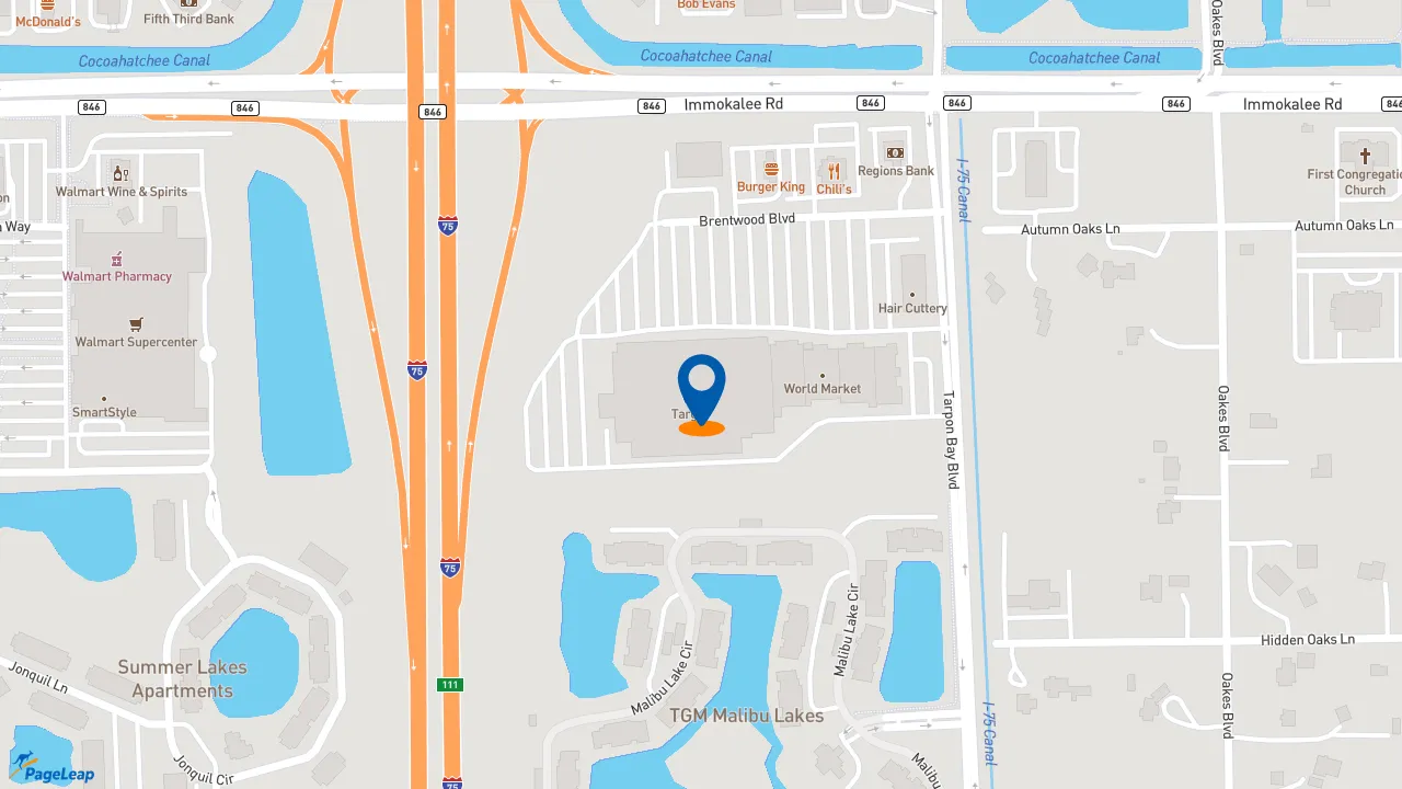 https://pageleap.com map showing location of Pizza Hut Express in Naples.