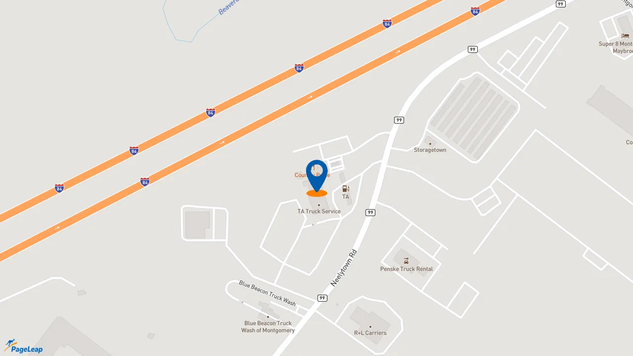 https://pageleap.com map showing location of Pizza Hut Express in Montgomery.