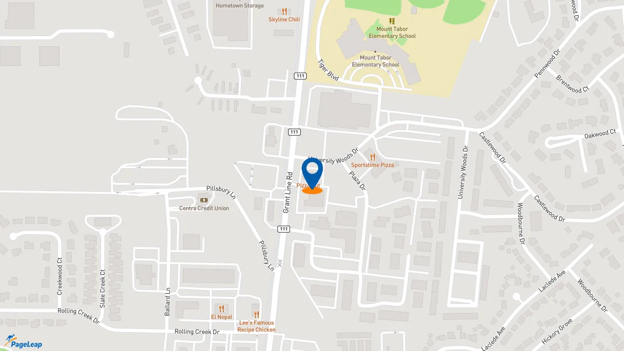 https://pageleap.com map showing location of Pizza Hut in New Albany.
