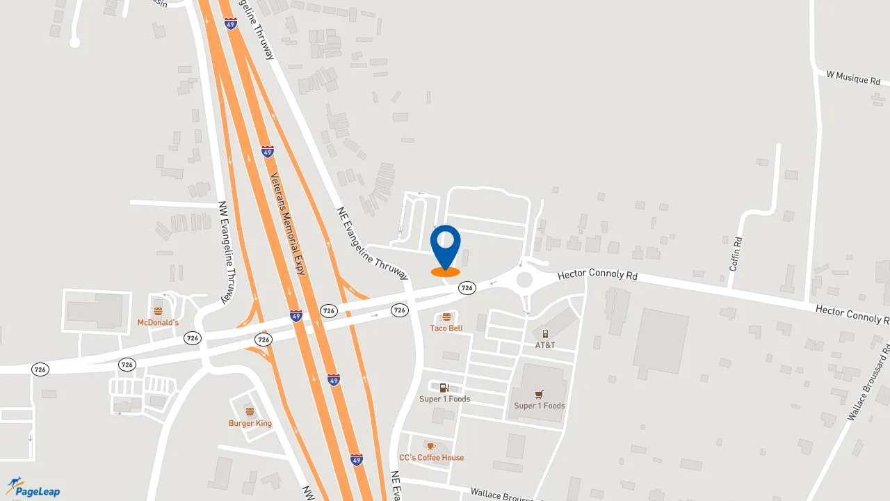 https://pageleap.com map showing location of Pizza Hut in Carencro.