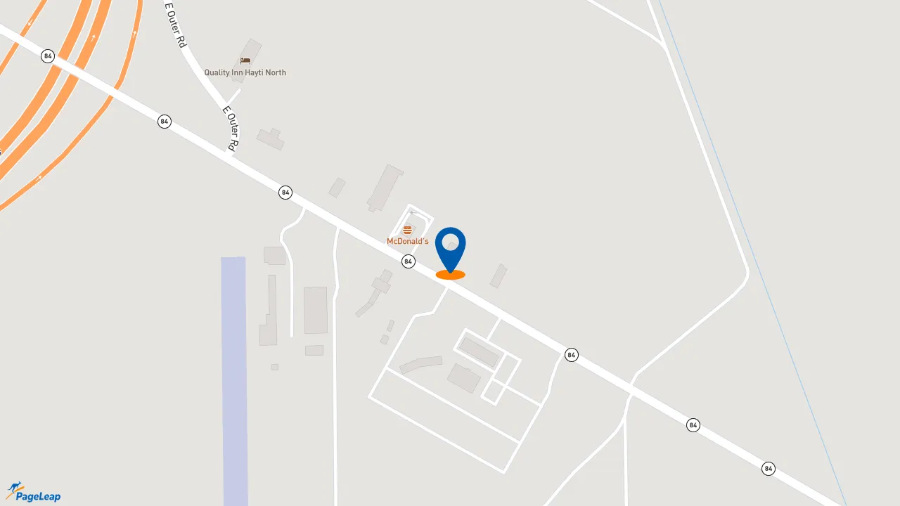 https://pageleap.com map showing location of Pizza Hut in Hayti.