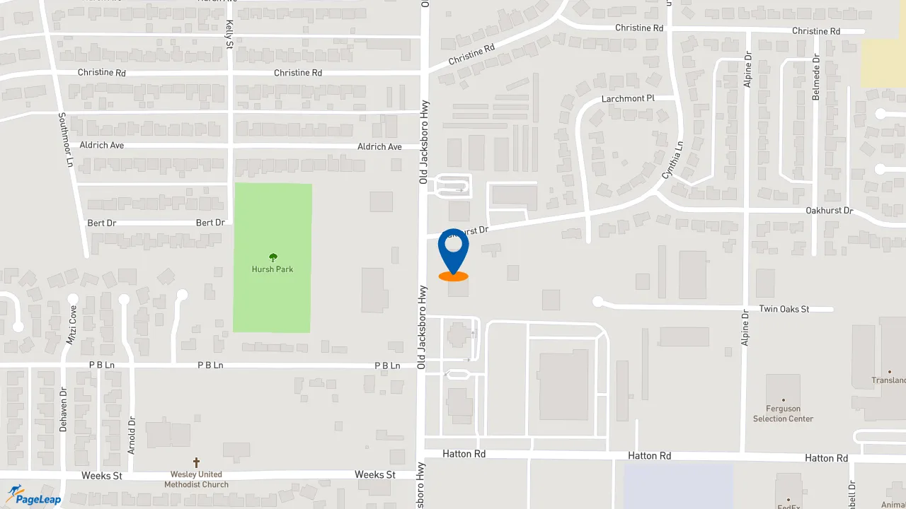 https://pageleap.com map showing location of Pizza Hut in Wichita Falls.