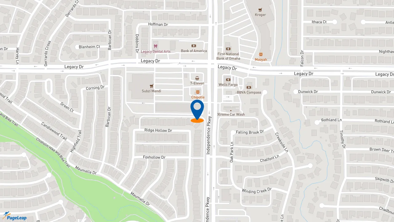 https://pageleap.com map showing location of Pizza Hut in Plano.