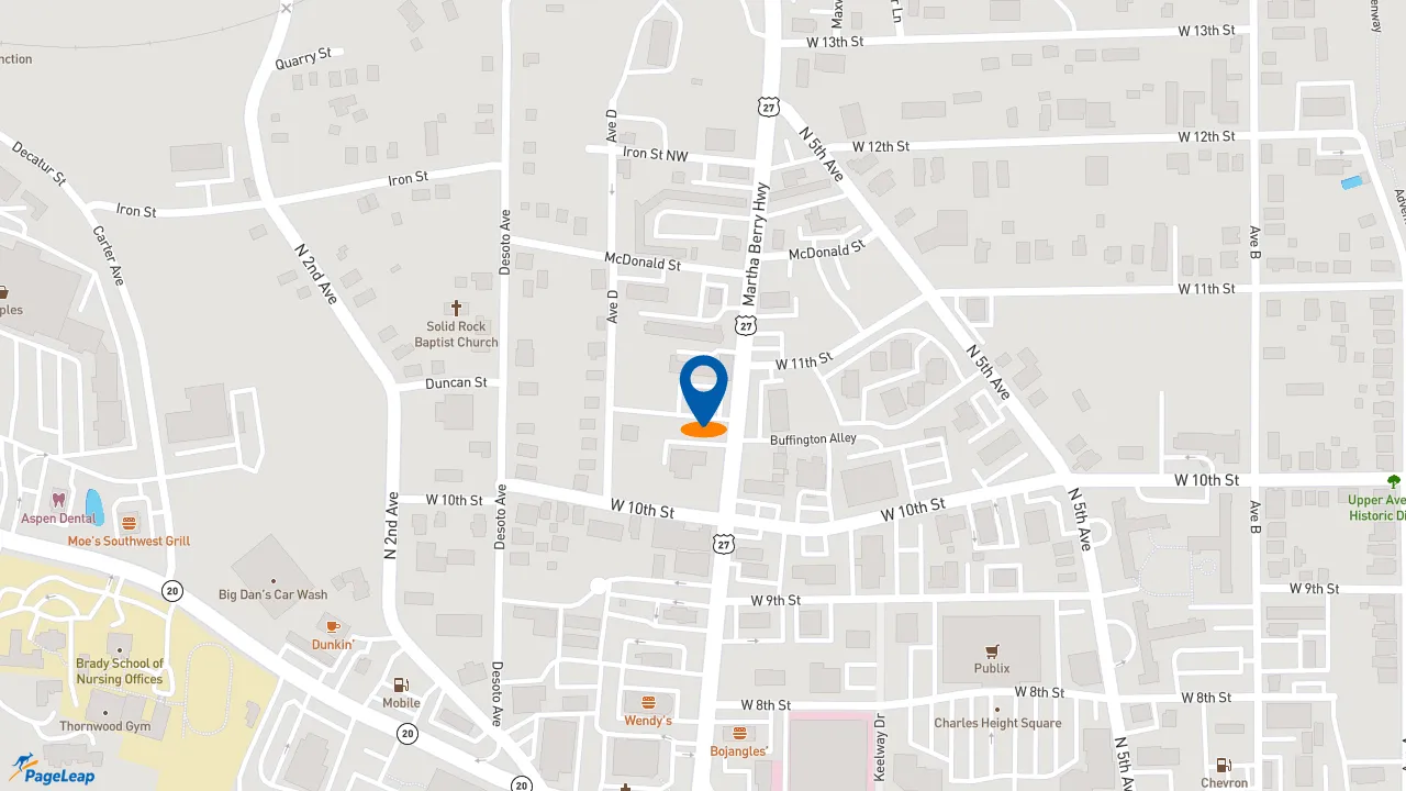 PageLeap.com map showing location of Pizza Hut in Rome.