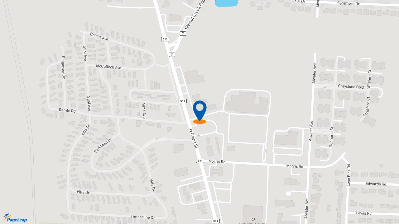https://pageleap.com map showing location of Pizza Hut in Circleville.
