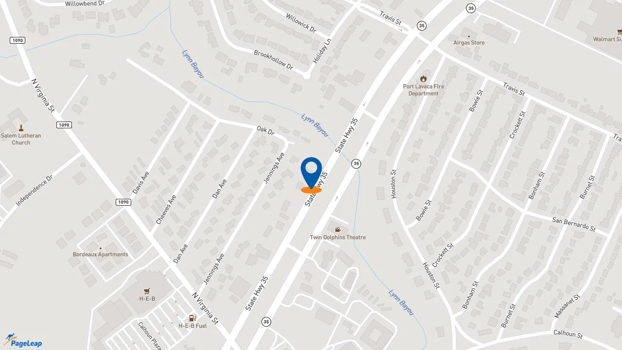 https://pageleap.com map showing location of Pizza Hut in Port Lavaca.