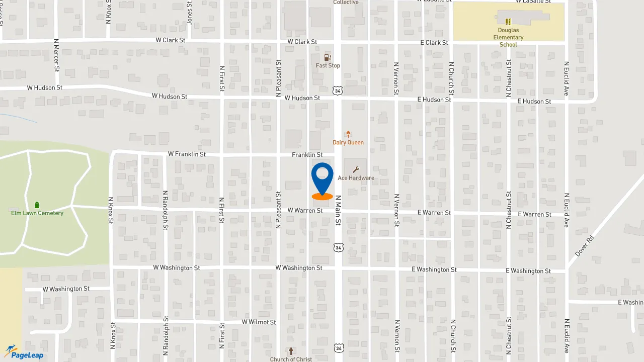 https://pageleap.com map showing location of Pizza Hut in Princeton.