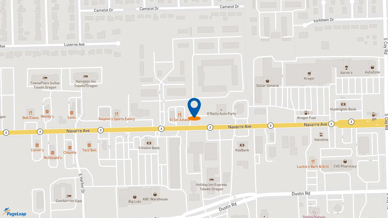 https://pageleap.com map showing location of Pizza Hut in Oregon.