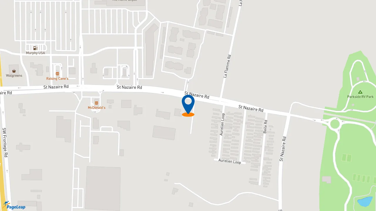 https://pageleap.com map showing location of Pizza Hut in Broussard.